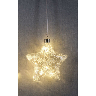 Deko-Stern aus Glas mit batteriebetriebener LED-Beleuchtung und Timer_2