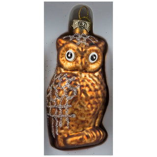 Weihnachtsbaumschmuck Eulen aus Glas-Set