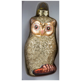 Weihnachtsbaumschmuck Eulen aus Glas-Set