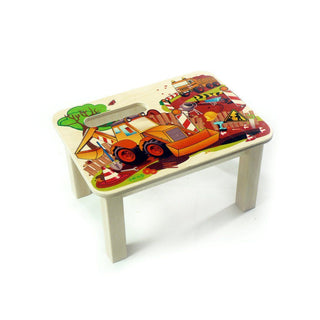 Fußbank mit Baustellen-Motiv, farbig bedruckt