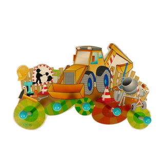 Garderobe mit Baustellen-Motiv, farbig bedruckt und mit 5 kleiderhaken