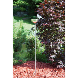 Gartenstecker "Vogeltränke" aus Edelstahl
