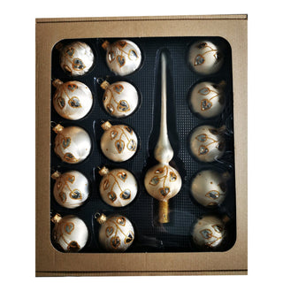 Glas Weihnachtsbaumschmuck 16-teilig | 7 Farbvarianten