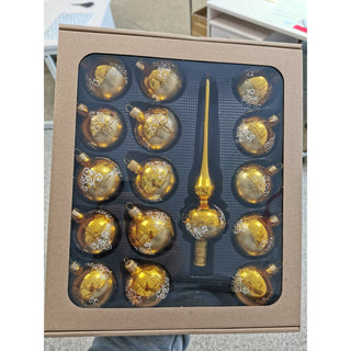 Glas Weihnachtsbaumschmuck 16-teilig | 7 Farbvarianten