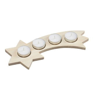 Teelichthalter Stern mit Schweif für 4 Teelichte