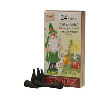 Hier abgebildet ist die Verpackung vom  Weihnachtsduft. Die KNOX Räucherkerzen sehen schwarz aus. Bild 2.