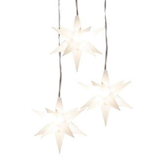 3er Set LED Adventssterne in weiß. Die Sterne haben jeweils einen Durchmesser von 12 cm und sind für Innen und Aussen geeignet_1