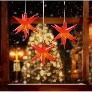 3er Set LED Adventssterne in rot. Die Sterne haben jeweils einen Durchmesser von 12 cm und sind für Innen und Aussen geeignet_2