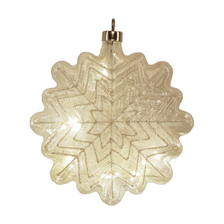 LED Schneeflocke in Kristall-Optik aus Glas