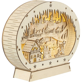 LED Diorama Winter-in-der-Stadt Seitenansicht