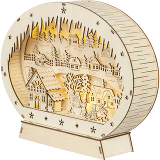 LED Diorama Winter-in-der-Stadt Seitenansicht