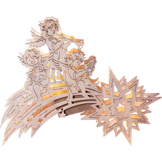 LED Fensterbild Engel mit Sternschnuppe