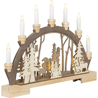 7-flammiger LED Lichterbogen | 2 Motive Seitenansicht