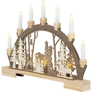 7-flammiger LED Lichterbogen | 2 Motive >Seitenansicht