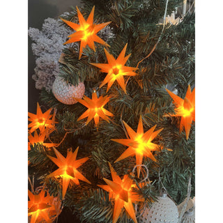 LED Lichterkette mit 10 Adventsternen aus Kunststoff  in gelb_1