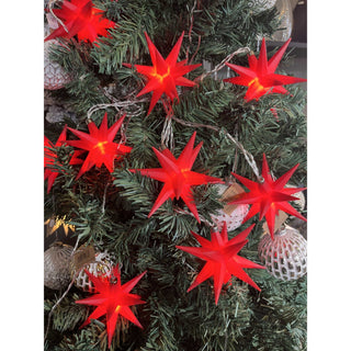 LED Lichterkette mit 10 Adventsternen aus Kunststoff  in rot_1