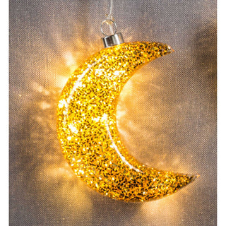 LED Mond aus Glas mit Gold Dekor
