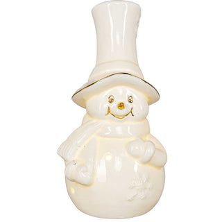 LED-Porzellan-Schneemann Frontansicht