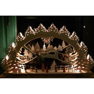 3D Schwibbogen Kinder im Schnee