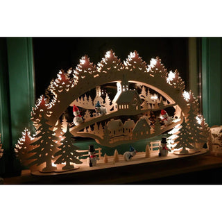 Seitlich abgebildet ist hier der beleuchtete 3D Schwibbogen Schneemann in seiner voller Schönheit. Bild 3.