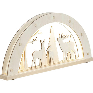 Schwibbogen halbrund mit Waldmotiv Seitenansicht