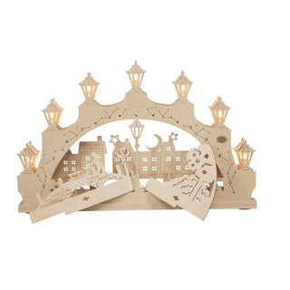 Schwibbogen Winterfreuden in der Stadt mit Wechselmotiv