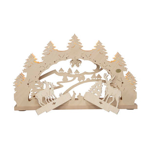 Hier sind die beiden Wechselfelder Thema Waldtiere vor dem Bogen dargestellt. Unglaublich einfach werden diese beiden Holzteile in den Bogen eingesteckt. Bild 3.