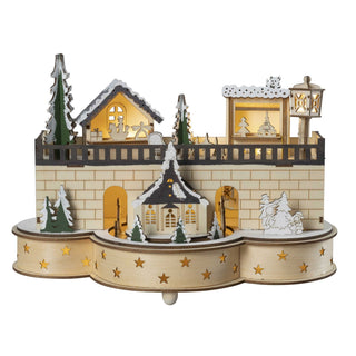 LED Weihnachtsdorf Seiffen mit beweglichen Figuren