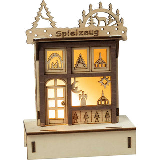 Lichterhaus LED Spielzeugladen als Frontalansicht