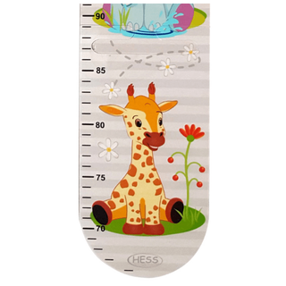 Bunt bedruckte Messlatte aus Holz mit Zoo-Motiven_2