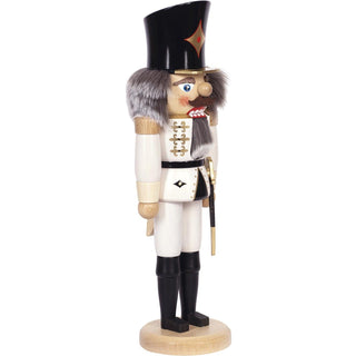 Ein Seitenprofil vom Nussknacker Husar in weiß wird hier angezeigt. Bild 3.