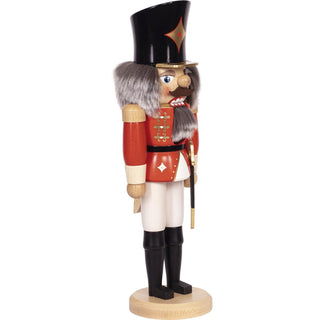 Seitlich gezeigt wird hier, der Husar-Nussknacker in rot. Bild 6.