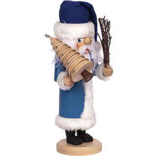 Von der Seite zu sehen ist hier, der Nussknacker Weihnachtsmann blau. Bild 6.