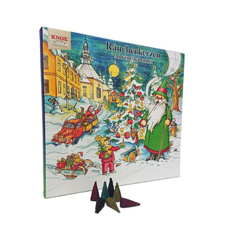 Abgebildet ist hier, der Räucherkerzen Adventskalender im Seitenprofil. Bild 2.