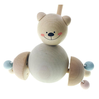 Schiebe-Bär aus Holz in Pastelltönen und mit Scheibestab_2