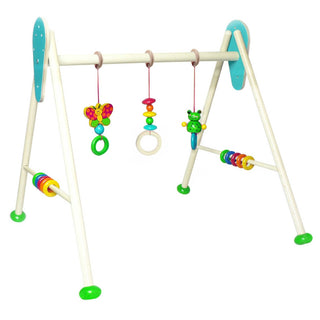 Spielbogen mit knalligen Farben und vielen Spielereien zum greifen