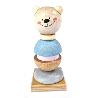 Buntes Stapelspiel aus Holz mit Bär-Motiv_1