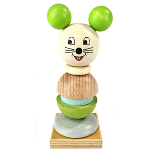 Buntes Stapelspiel aus Holz mit Maus-Motiv_1