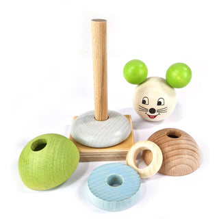 Buntes Stapelspiel aus Holz mit Maus-Motiv_zerlegt_2