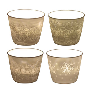 Edel-Porzellan Teelichthalter | 4 Motive