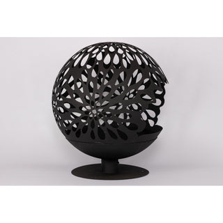 XL-Feuerkugel mit Standfuß, schwarz einbrennlackiert