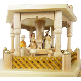 Man sieht die 3.Etage. Maria und Josef sind an der Krippe. Die Hirten kommen mit Ihren Schafen vorbei. Bild 4.