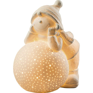 XL Winterkind aus Porzellan mit LED